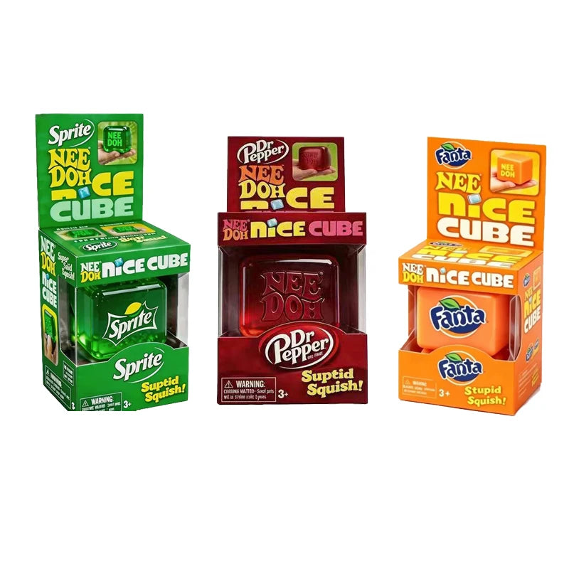 NeeDoh Nice Cube – Dr Pepper, Fanta or Sprite Edition