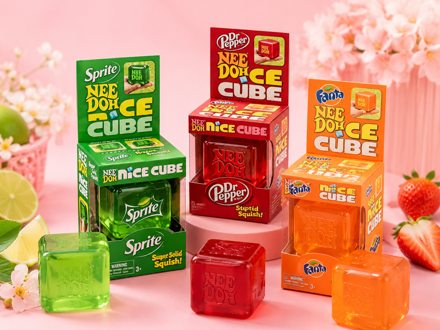 NeeDoh Nice Cube – Dr Pepper, Fanta or Sprite Edition